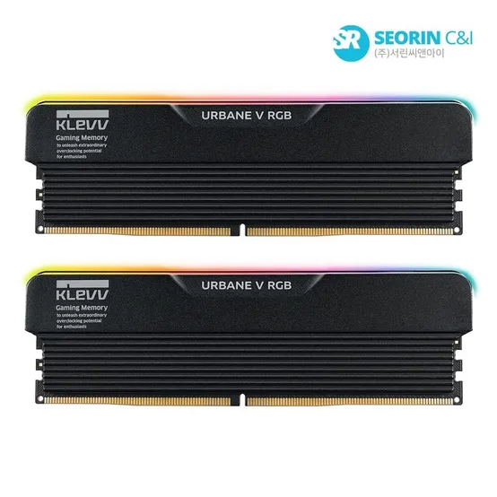 [서린공식] 에센코어 클레브 DDR5-6000 CL30 URBANE V RGB 블랙 패키지 서린 (32GB(16Gx2))
