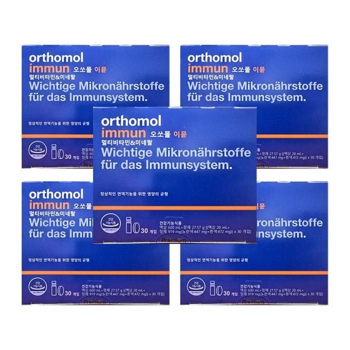 오쏘몰 이뮨 멀티비타민 미네랄 (액상 20ml + 정제 919mg) x 30개입 5박스 hism