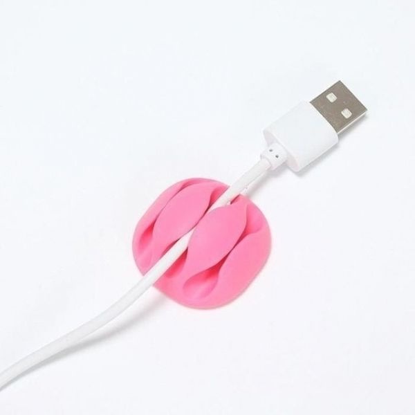 ( )충전 선 트리플 클립 홀더 고정 정리 타이 4P 케이블 기 USB