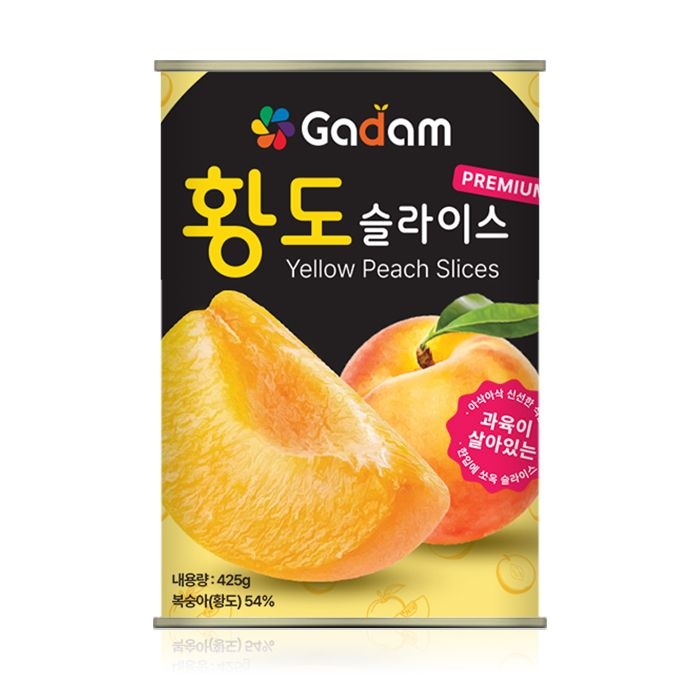 가담다 가담 황도 슬라이스 425g / 복숭아 과일 통조림 안주 디저트