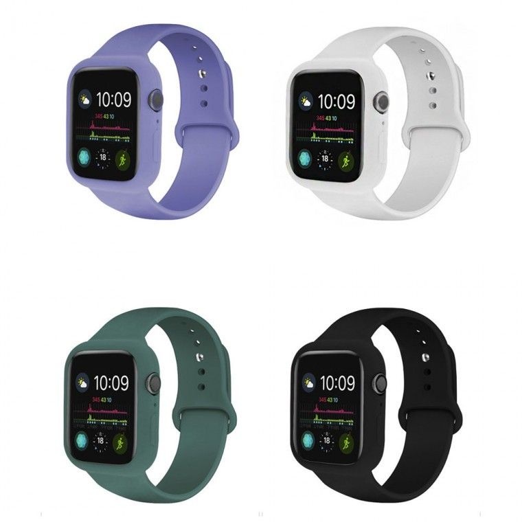 6세대 4 se 애플워치 44mm 스트랩 컬러 실리콘케이스 5 2 40mm공용 1공용일체형 42mm 38mm 3 공용