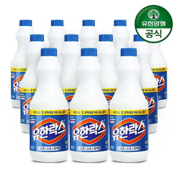 유한락스 [유한양행] 유한락스 레귤러 1L 용기 x 12개