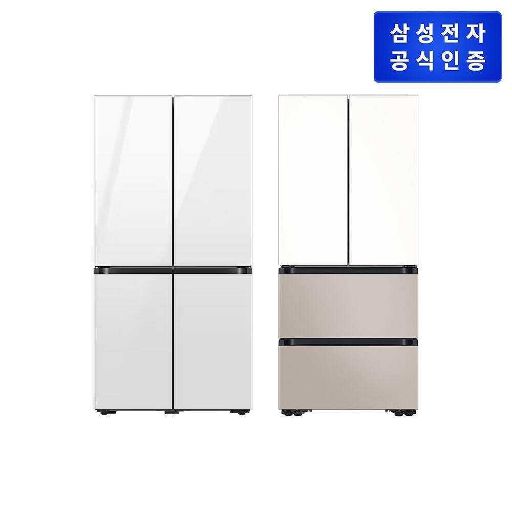 삼성전자 (현대홈쇼핑) 삼성 비스포크 냉장고 905L RM70F90R2W + 김치냉장고 586L RK70F58M1ZG