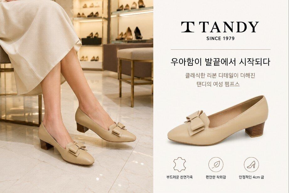 탠디 [모다아울렛][탠디]여성 구두 4cm 리본장식 펌프스 1AG2R3W035JDET_SH 시흥점