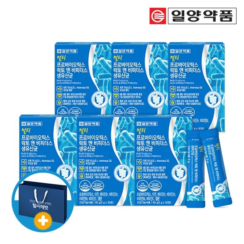 일양약품 멀티 프로바이오틱스 락토바실러스 비피더스 생유산균 6박스 (쇼핑백)
