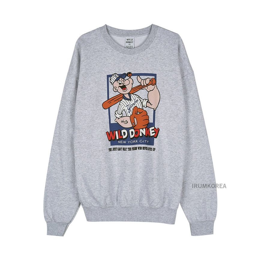 FW25 공용 네버 기브 업 맨투맨 FG NEVER GIVE UP HEATHER GREY