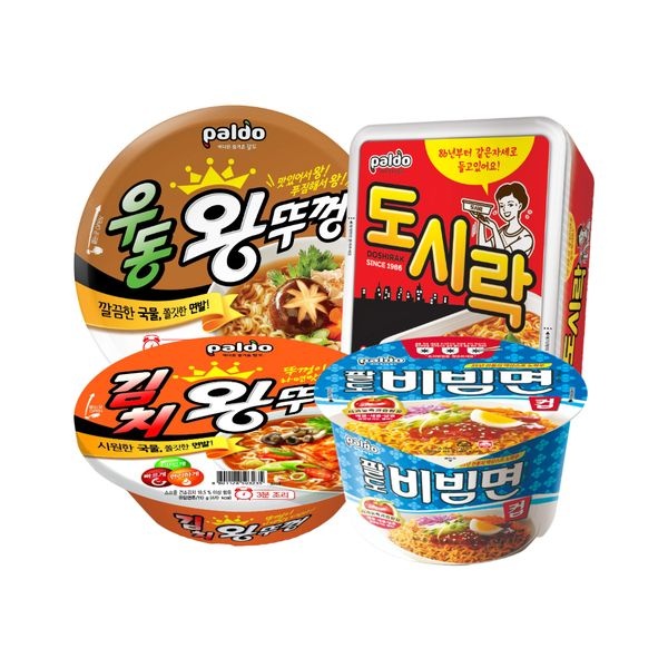 팔도 컵라면(도시락/왕뚜껑/비빔면컵) 골라담기 (김치왕뚜껑 110g 8개)