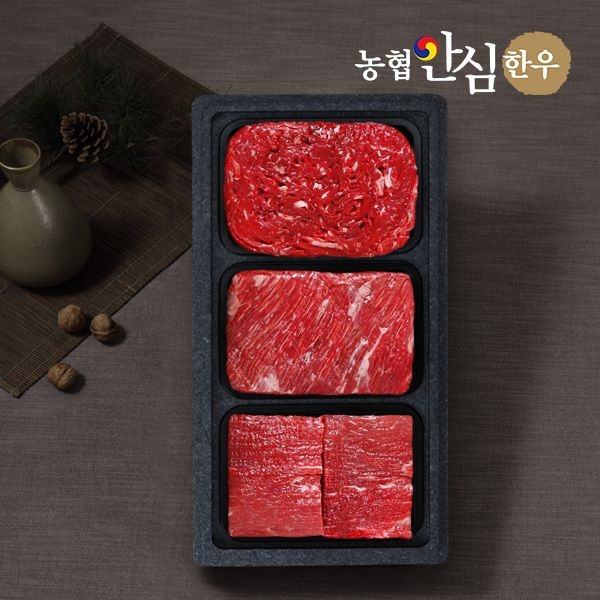 [롯데백화점] 농협안심한우 1등급 농협안심한우 감사정육 세트 1.2kg (불고기,국거리,장조림)