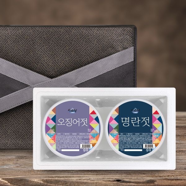 [롯데백화점] 인정식탁 설해담 속초젓갈 실속 선물세트 1호 오징어+명란 (각500g)