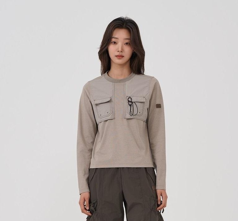 [롯데백화점] 비비씨어스 BE51TL01W960 W 우븐패치 롱슬리브_Light Ash Grey