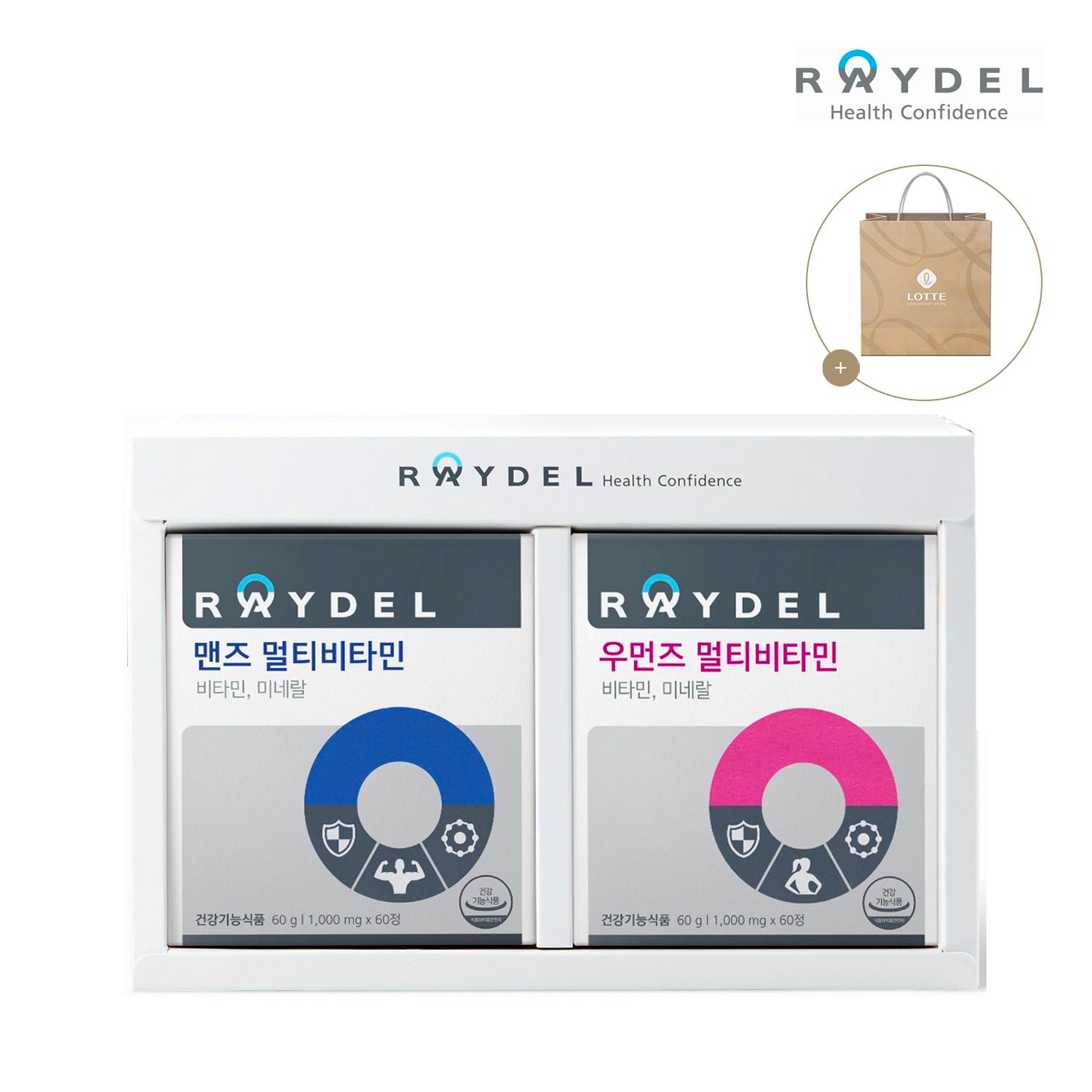 [롯데백화점] 레이델 맨즈 + 우먼즈 멀티비타민 세트 (각 2개월/1,000mgx60정) GIFT