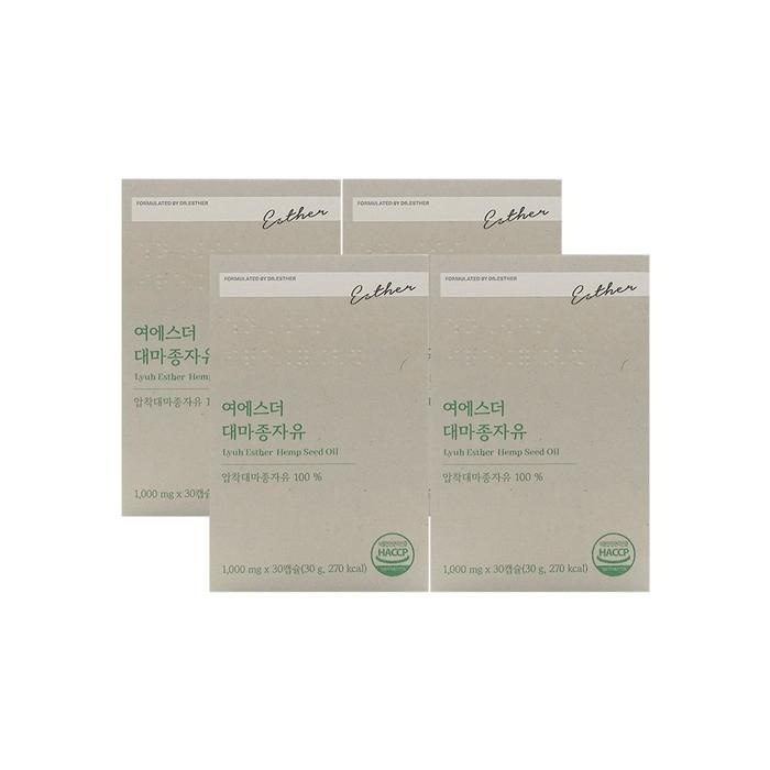 에스더포뮬러 여에스더 대마종자유 1000mg x 30캡슐 x 4박스