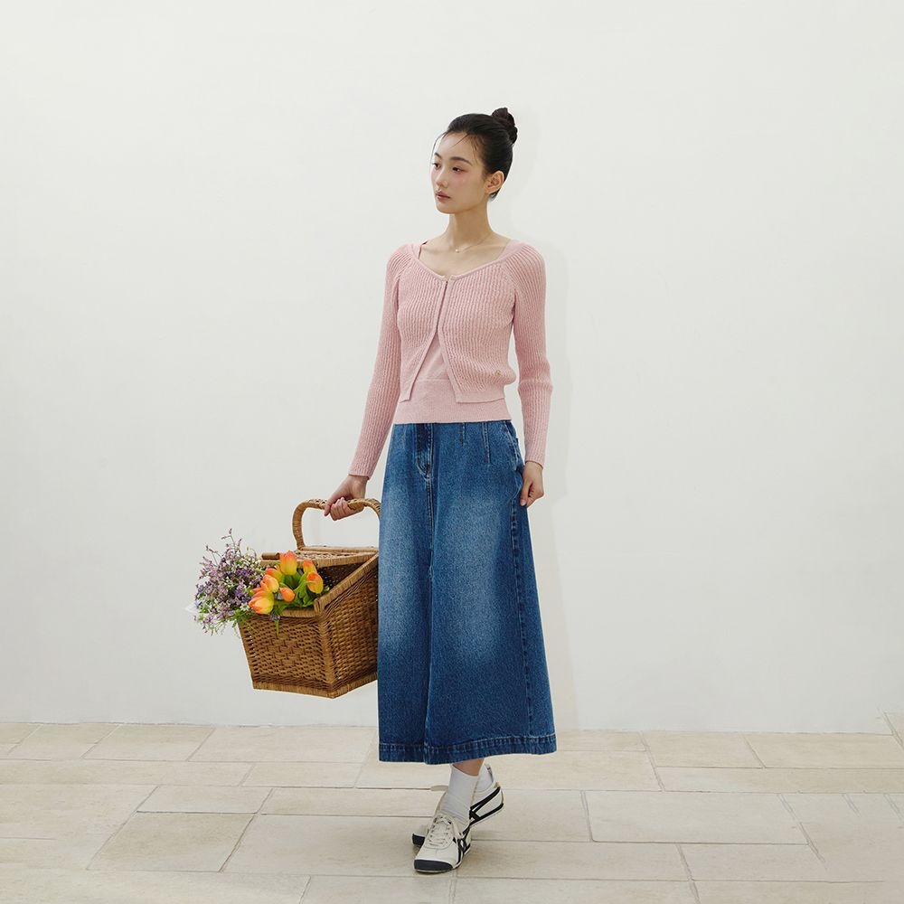[롯데백화점] 잇미샤 [25 S/S] 슬릿포인트 데님 스커트 ITP3ZDS840 LE1218843396