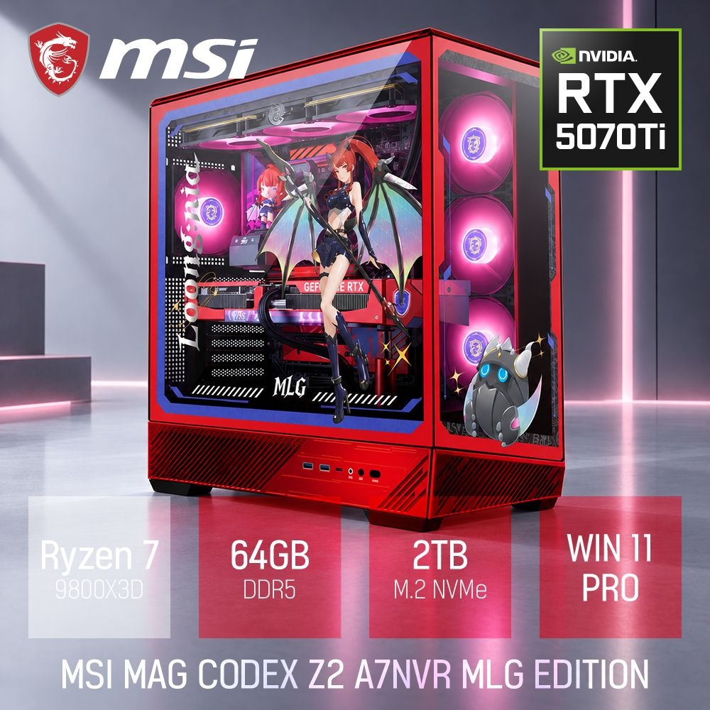 [오늘출발] ⓒ MSI MAG CODEX Z2 A7NVR MLG EDITION R7-9800X3D 64GB 2TB WIN11 / 고성능 편집용 게이밍 브랜드 PC