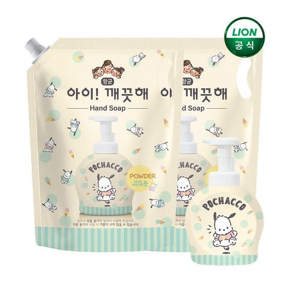 아이깨끗해x포차코 핸드워시 대용량 순 1.8L 2개 + 490ml 공용기 1개