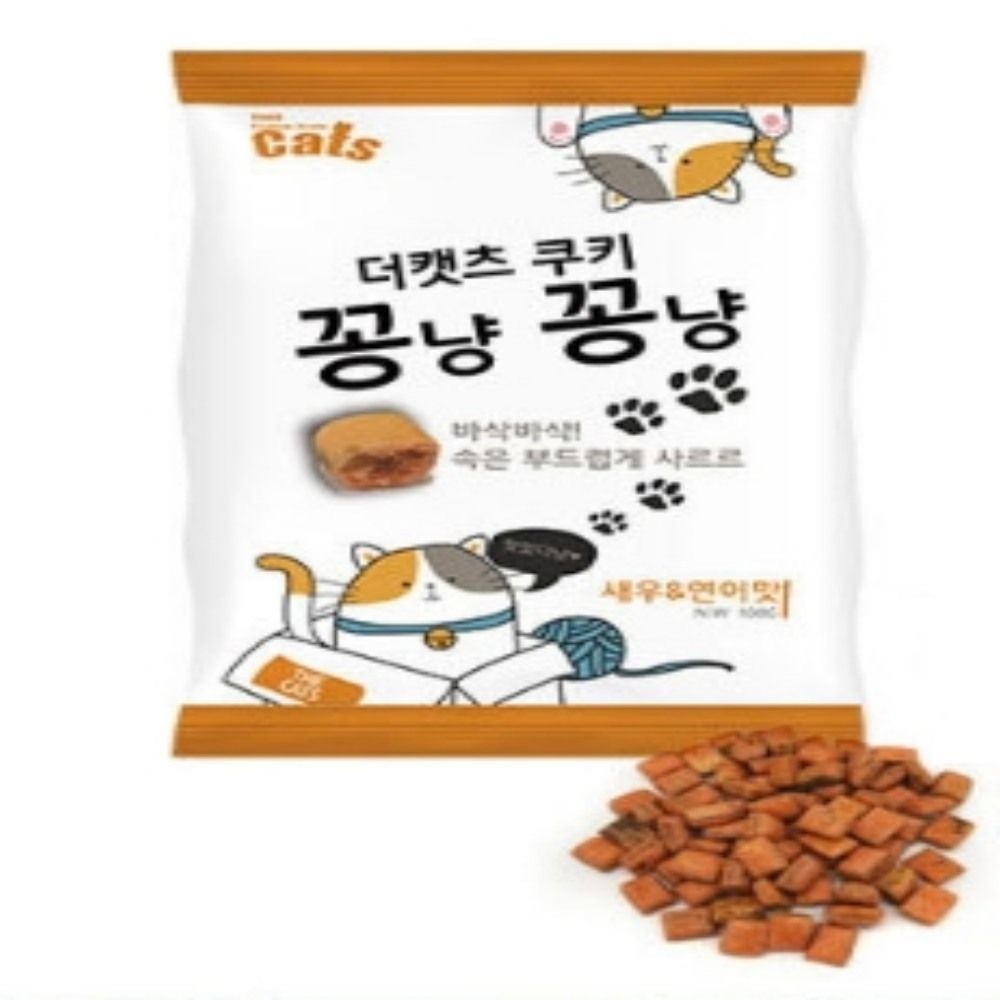 고양이 스낵 새우 연어맛 고양이스낵 길냥이간식 반려묘간식 고양이크런치