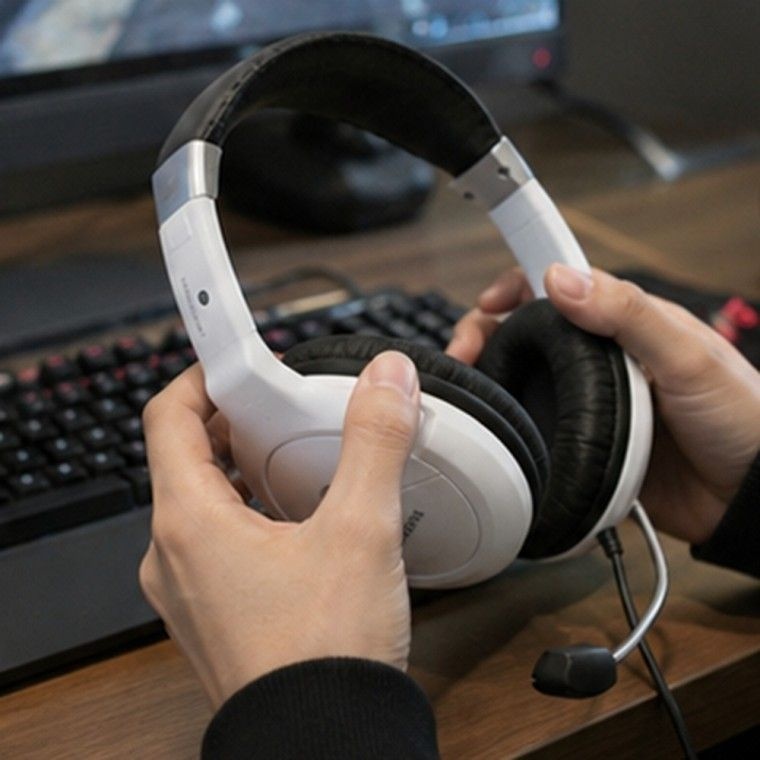 삼성전자 화이트 유선 헤드셋 마이크 내장 볼륨조절 음소거 PC 게임 인터넷 채팅