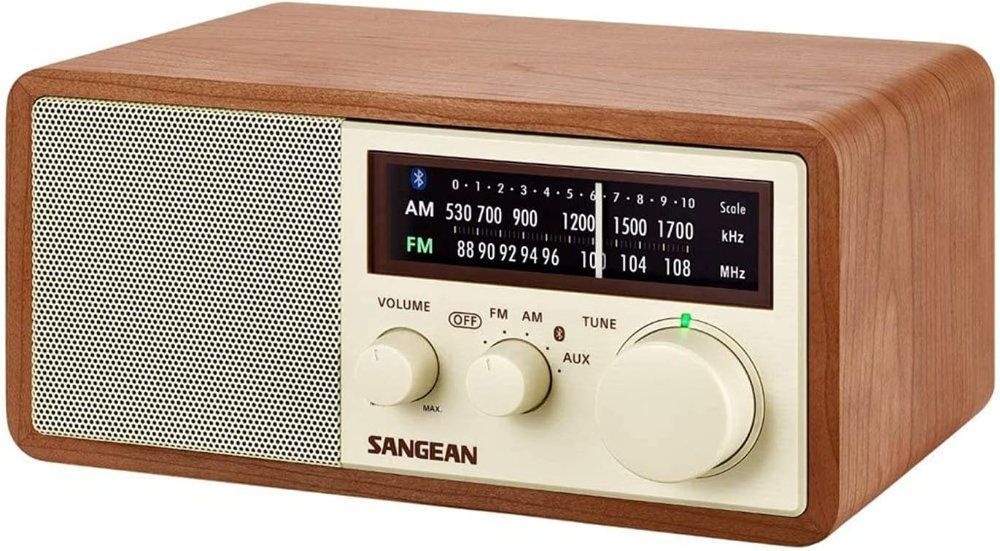 [해외] Sangean WR-16 AM/FM 블루투스 나무 캐비닛 라디오