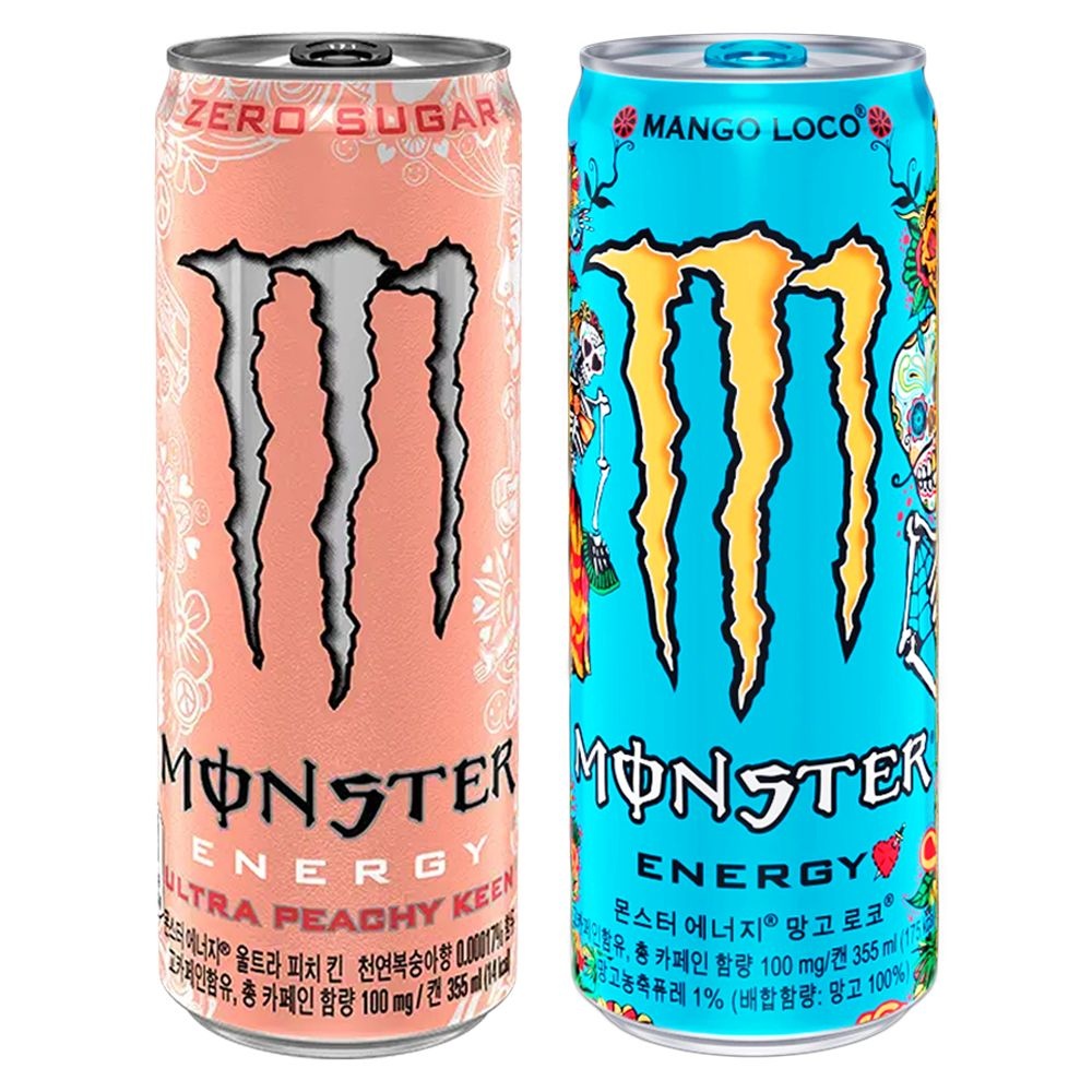 몬스터 에너지 355ml 피치 킨x6캔+망고로코x6캔