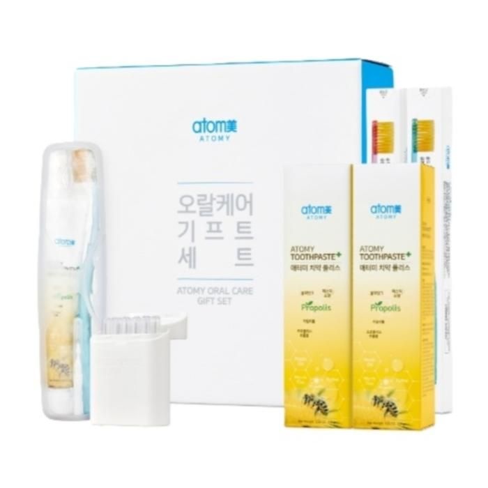애터미 오랄케어 기프트 선물 세트 (여행키트 + 칫솔 4개 + 치약 2개 + 치간칫솔)