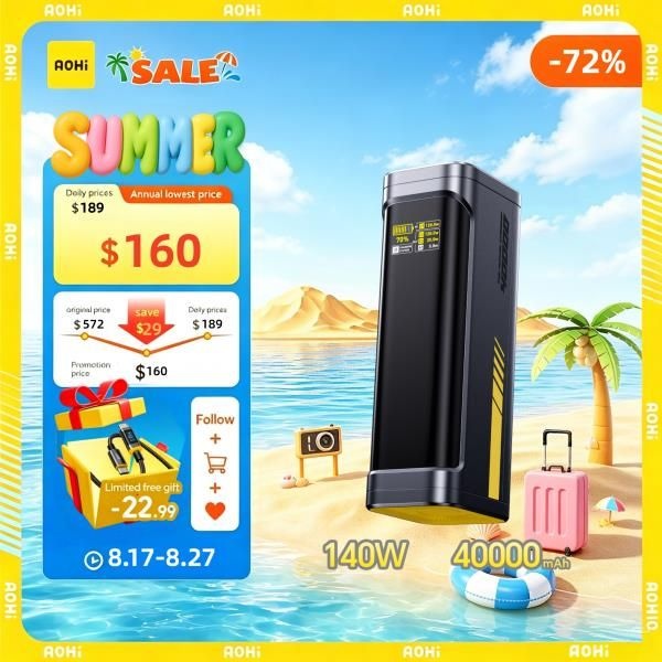 AOHI 스타쉽 40,000mAh 파워 뱅크 140W PD3.1 노트북