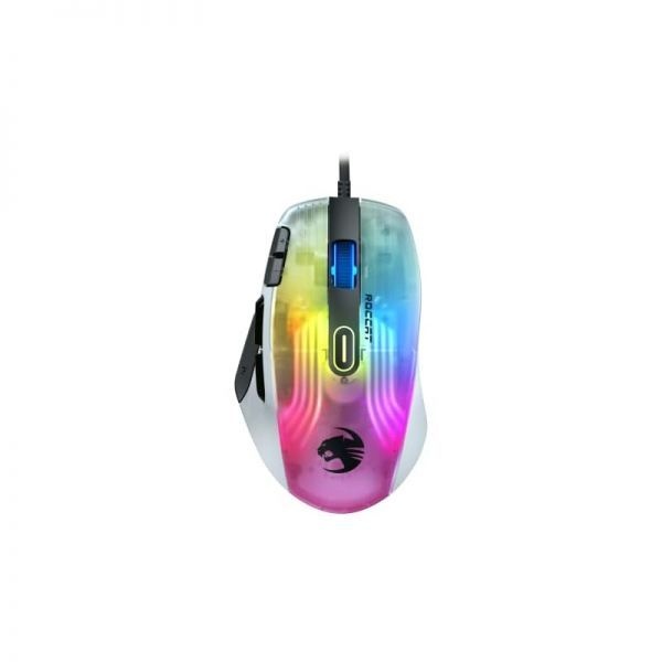 [해외] Roccat Kone XP - 19K DPI 광학 센서 4D 크리스탈 휠 프로그래밍 가능한 버튼 디자인 및 AIMO RGB 조명을 탑재한 3D 조명 게