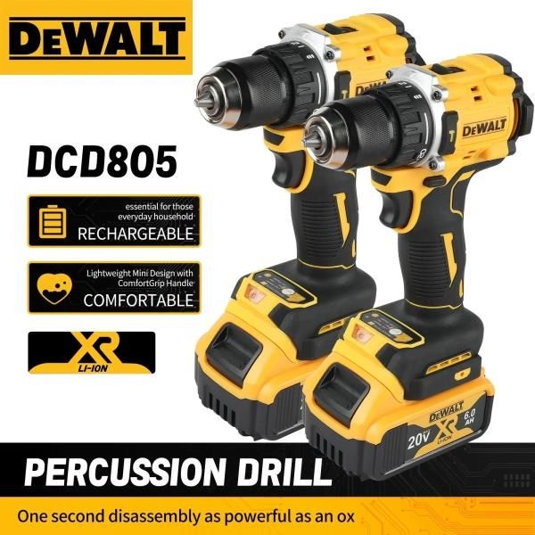 오리지널 DEWALT 리튬 배터리 20V DCD805 충전식 브러시리스