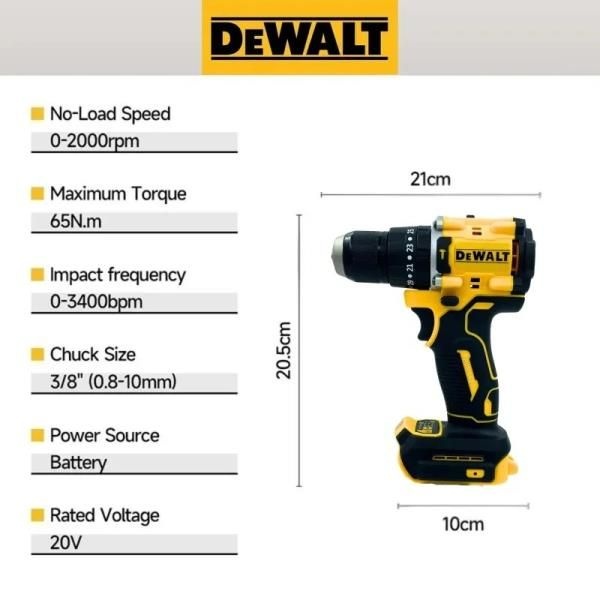 DEWALT DCD805 브러시리스 컴팩트 전동 드라이버 핸드 드릴