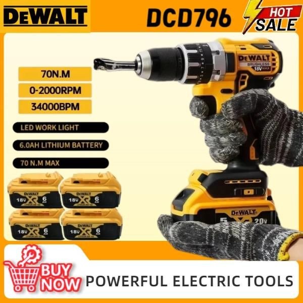 Dewalt DCD796 무선 임팩트 전기 드릴 브러시리스 다기능