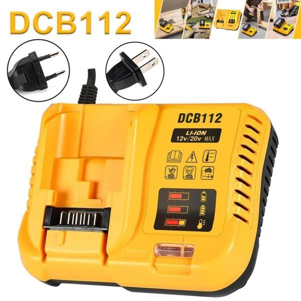 Dewalt 12v/20v 배터리 충전기용 DCB112 충전기 교체품,
