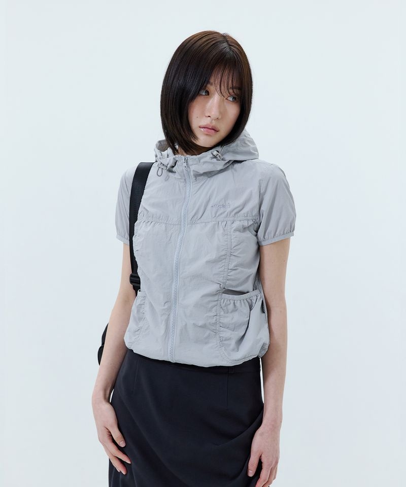 오드스튜디오 ODDSTUDIO 하프 셔링 후드 윈드브레이커 - LIGHT GRAY OO6SFJP102LG 160248