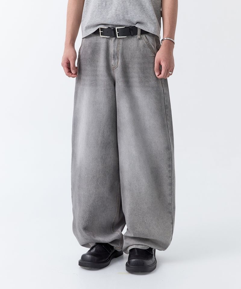 오드스튜디오 ODDSTUDIO 더티 워시드 벌룬 와이드 데님 팬츠 - LIGHT GRAY OO6SUDP102LG 160158