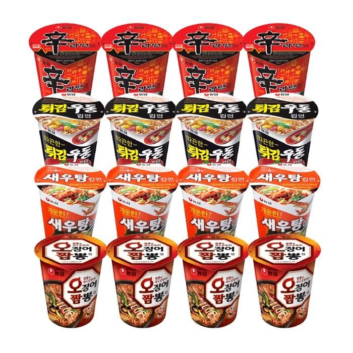 컵라면 소컵 4종 각4개씩 / 신라면소컵+오징어짬뽕소컵+새우탕소컵+튀김우동소컵