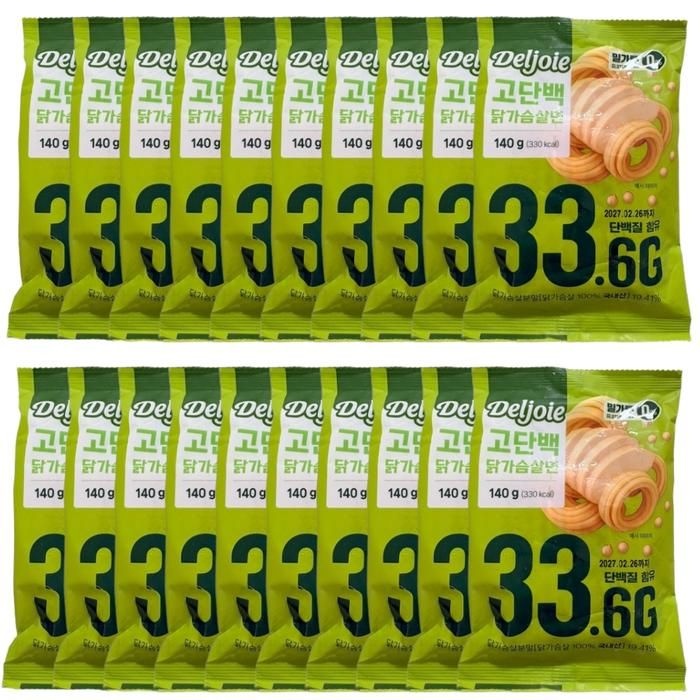 델쥬아 저염 저당 고단백 닭가슴살면 140g 20개