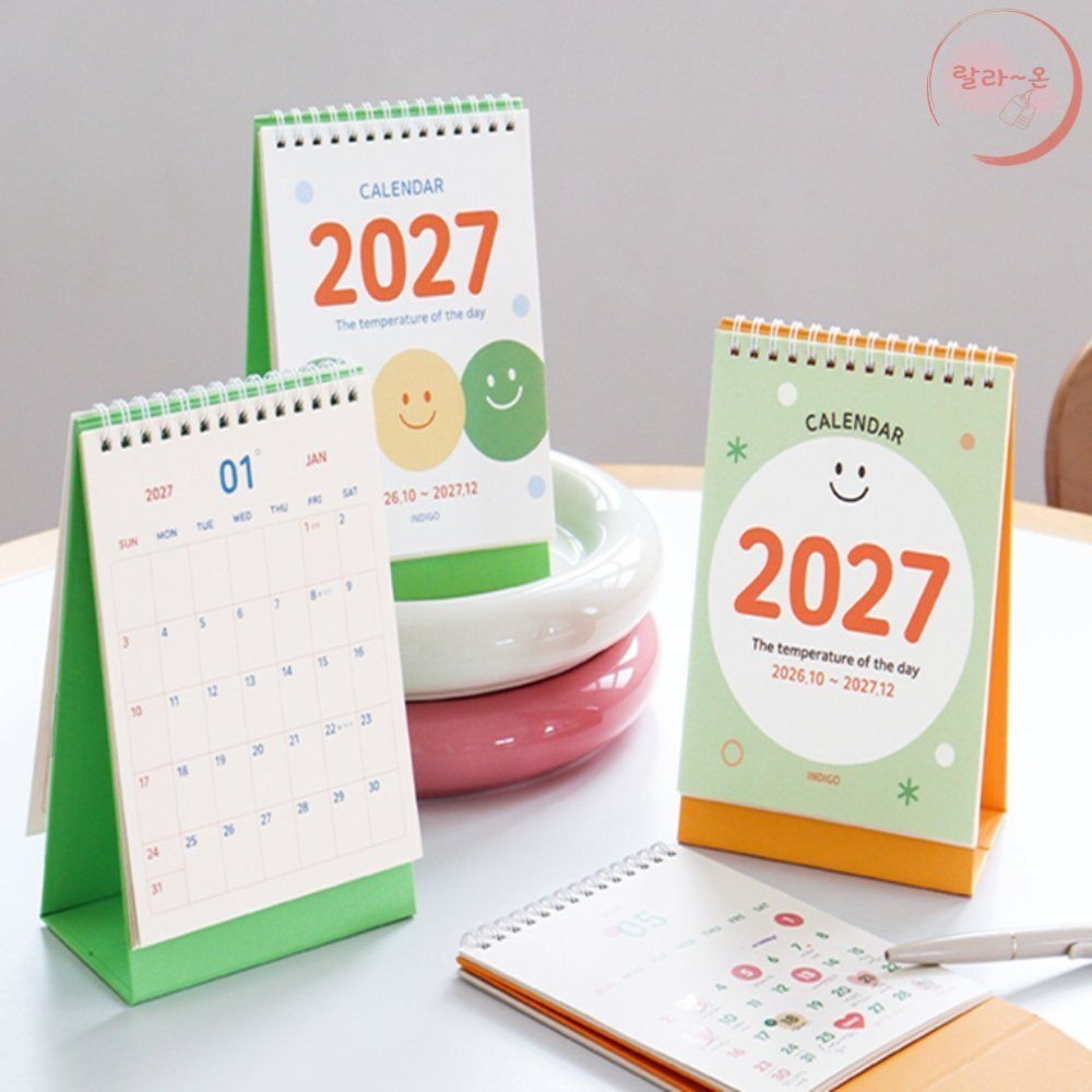 랄라온 2027오늘의온도 탁상미니 업무용달력 카렌더