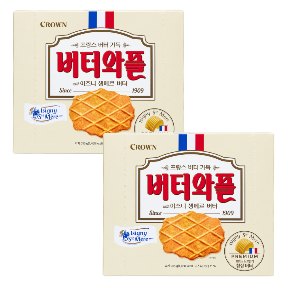 크라운 이즈니 생메르 버터와플 316g 2개