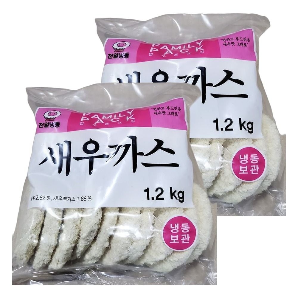 천일식품 간편식 튀겨낸 냉동고기 배달 맛집 돈가스 새우까스 1.2kg(20입) 2개