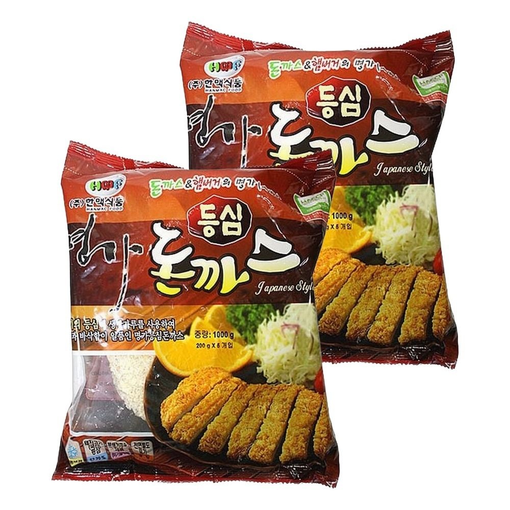 한맥식품 혼담은 튀긴 맛집 튀겨낸 집밥메뉴 안주 돈가스 명가 등심 돈까스 1kg(5입) 2개