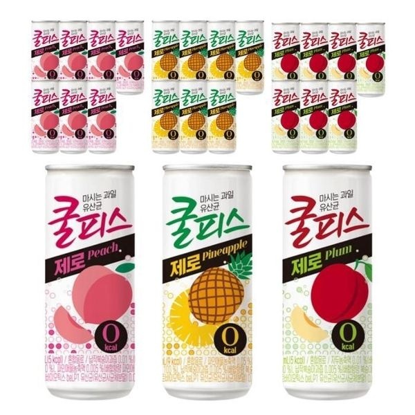 동원 쿨피스 제로 230ml 3종 혼합 구성 / 복숭아 8캔 + 자두...
