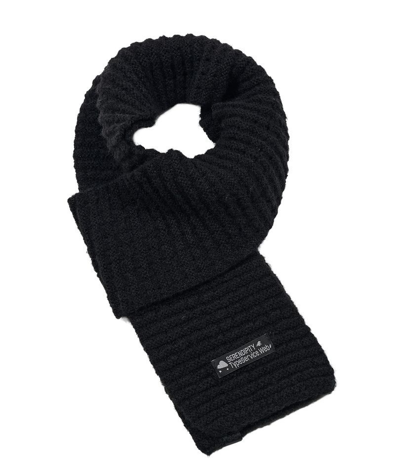타입서비스 Textured Clean Scarf Black