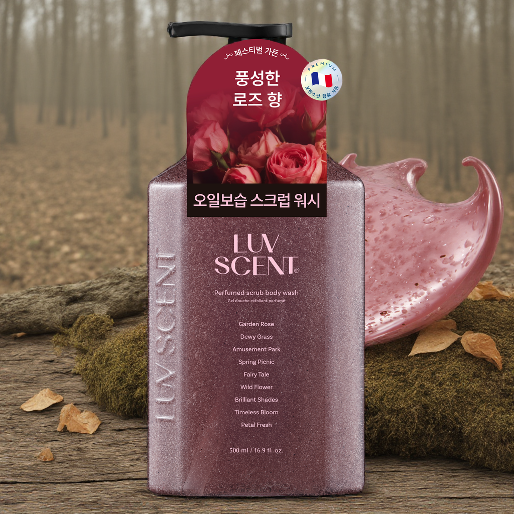럽센트 바디스크럽 바디바 스크럽 바디워시 페스티벌 가든 로즈향 1개 500ml