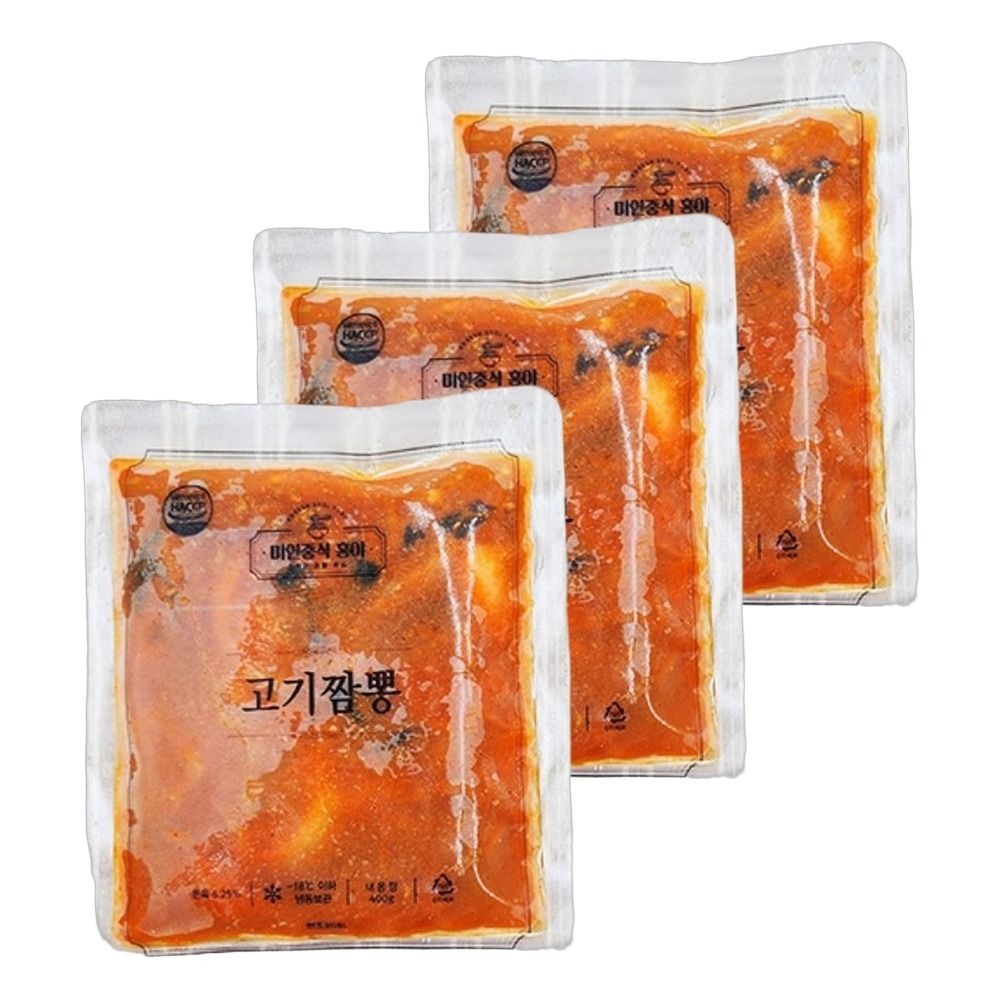 만조원 홍야 식사대용 홈쿡 브런치 즉석식품 야식 홈식 혼밥 간식 혼술 고기짬뽕 400g 3개