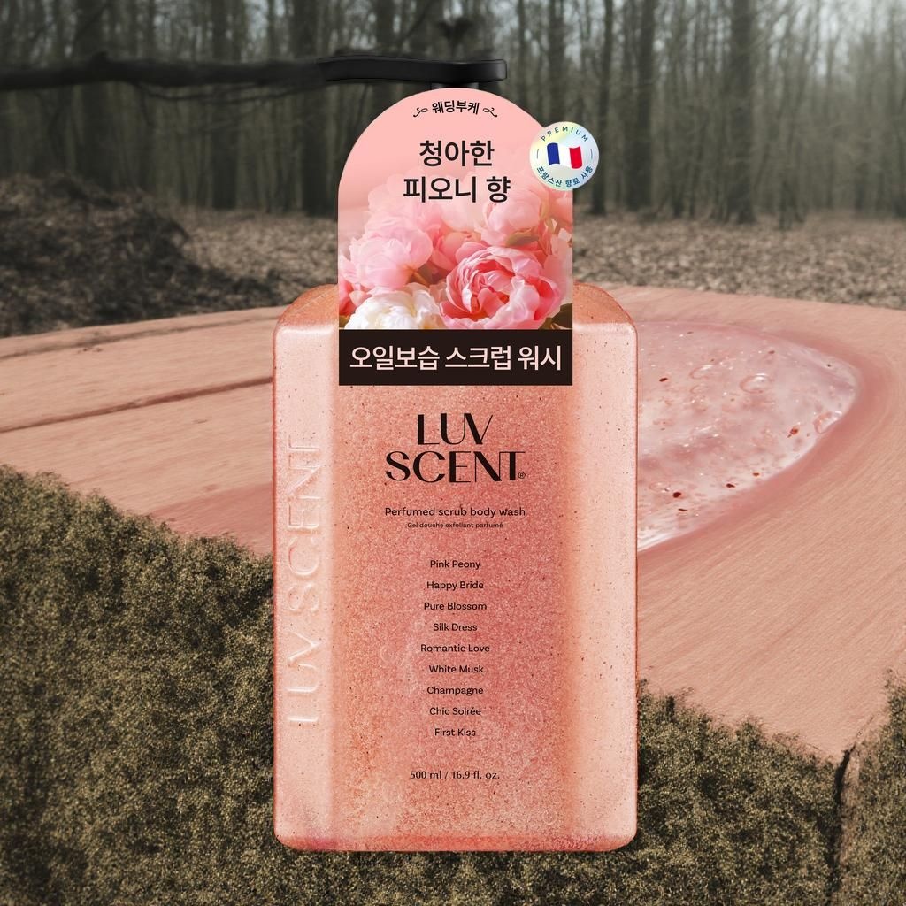 럽센트 바디스크럽 바디바 스크럽 바디워시 웨딩부케 핑크 피오니향 1개 500ml