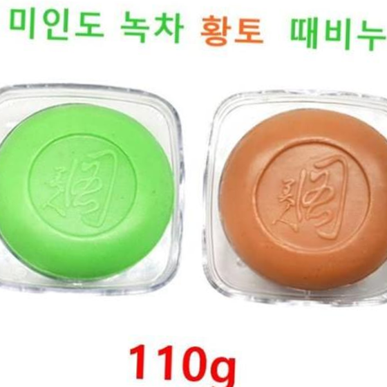 미인도 황토 녹차 때비누 110g 5개