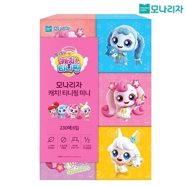 모나리자 캐치 티니핑 미니각티슈 230매 6입