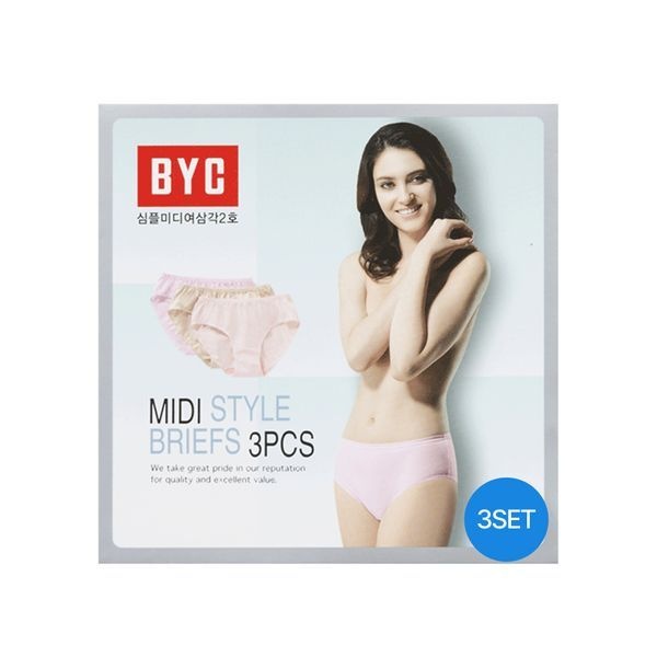 BYC [하프클럽]비와이씨 여성 심플미디 여삼각 2호 3매입 BYL7595