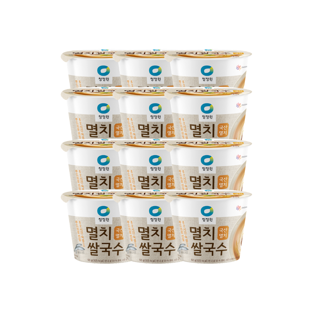 청정원 컵쌀국수 멸치맛 92gx12개 간편식 간편국수