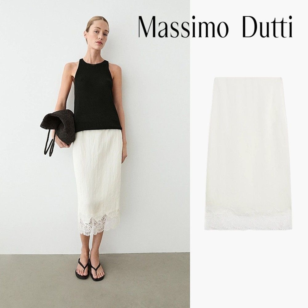 [해외] 마사모두띠 손연재 치마 플루잉 미디 스커트 화이트