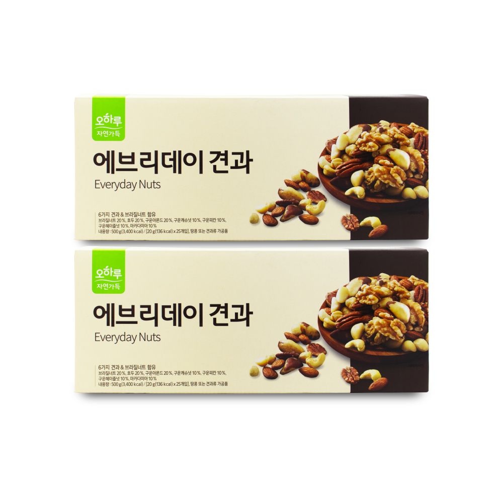 오하루 자연가득 에브리데이 견과 20g x 25개입 X 2박스 I