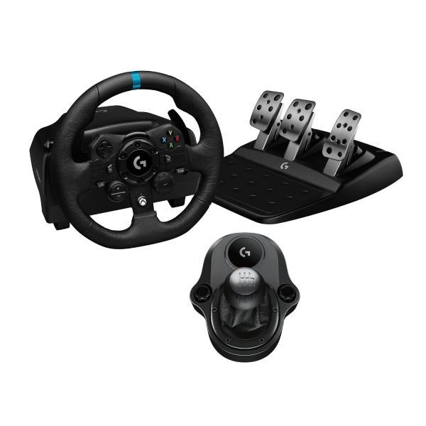 [해외] Logitech 로지텍 G923 레이싱 휠 페달 TRUEFORCE Force Feedback 자연 추출물 가죽 G Driving 시프터 Xbox X S One PC Mac 블랙 225108